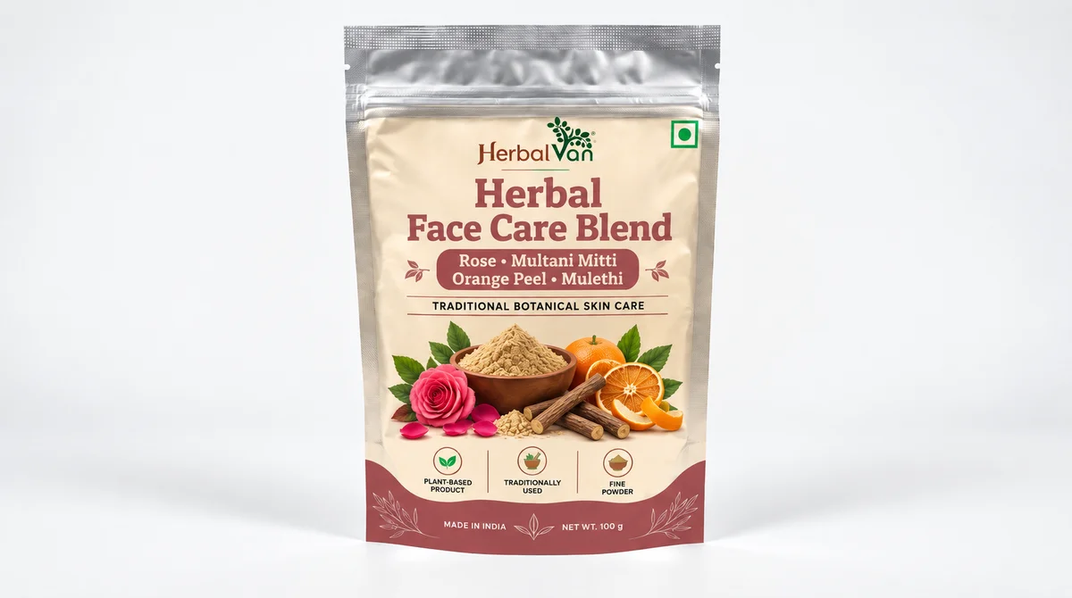 HerbalVan Herbal Face Care Blend – Rose, Multani Mitti & Orange Peel